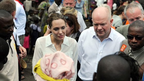 Angelina Jolie and William Hague in the Democratic Republic of Congo