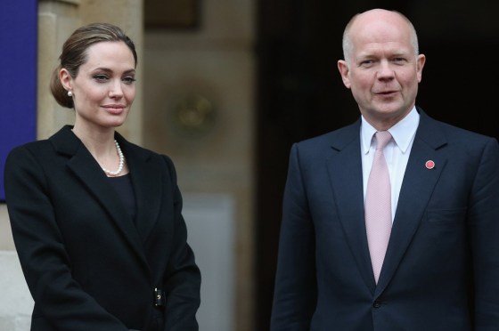 Jolie and Hague at the G8 in London